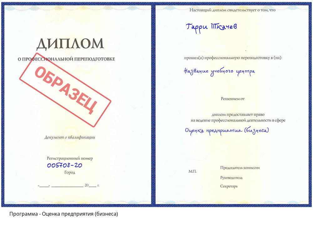 Оценка предприятия (бизнеса) Холмск